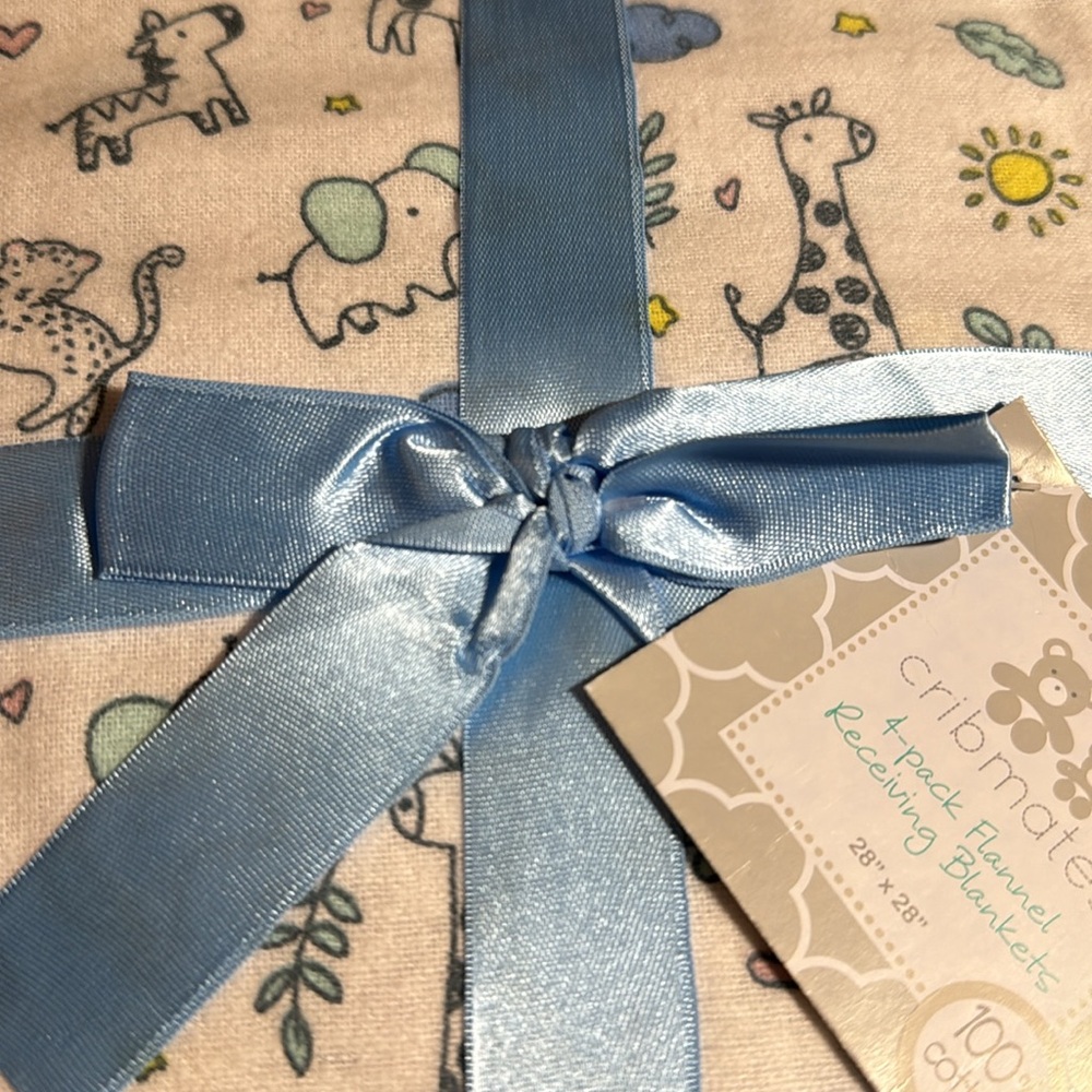 100% COTTON 4 PACK RECEIVING BLANKETS - Picture 4 of 7